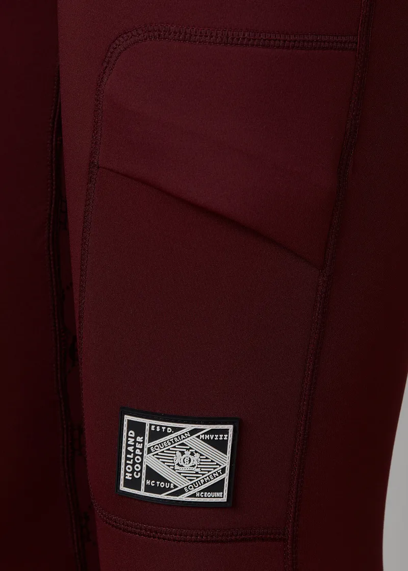 Holland Cooper Thermal Full Grip Leggings Ladies in Burgundy-7